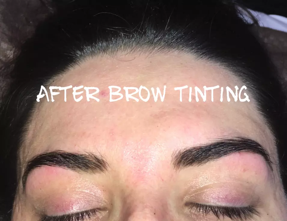 after eyebrow tinting